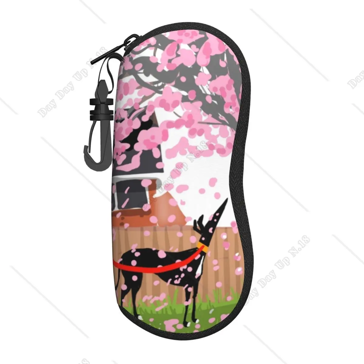 Blossom Hound Glasses Case Protective Zipper Greyhound Whippet Lurcher Dog Eyewear Storage Box Charming Glasses Box