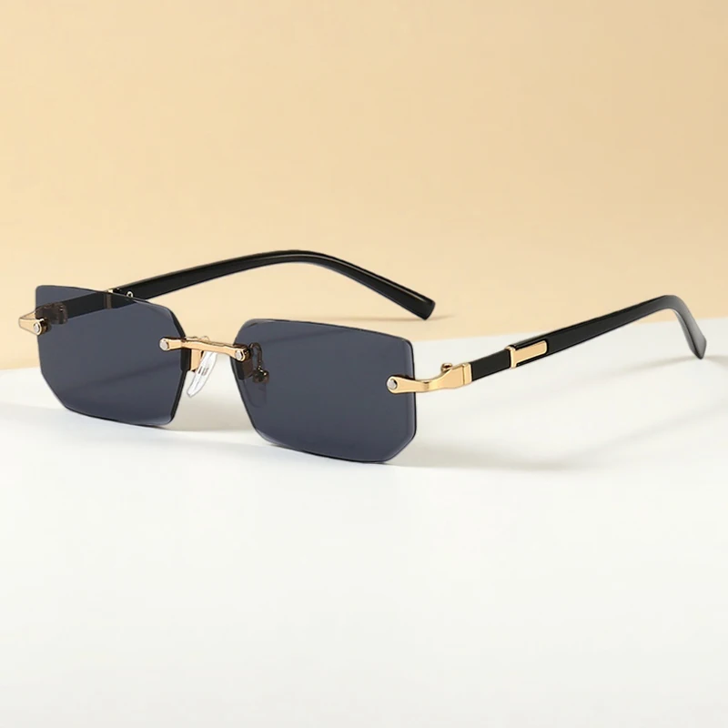 

Модные солнцезащитные очки без оправы для мужчин и женщин, безрамочные солнцезащитные очки для мужчин и женщин, классические маленькие квадратные летние дорожные очки