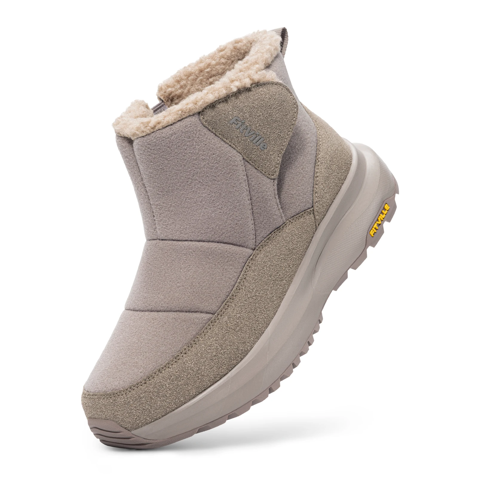 FitVille Damen-Schneestiefel mit extra breiter Zehenpartie, wasserabweisende, pelzgefütterte, warme Diabetiker-Schuhe zur Schmerzlinderung. – Detail 16