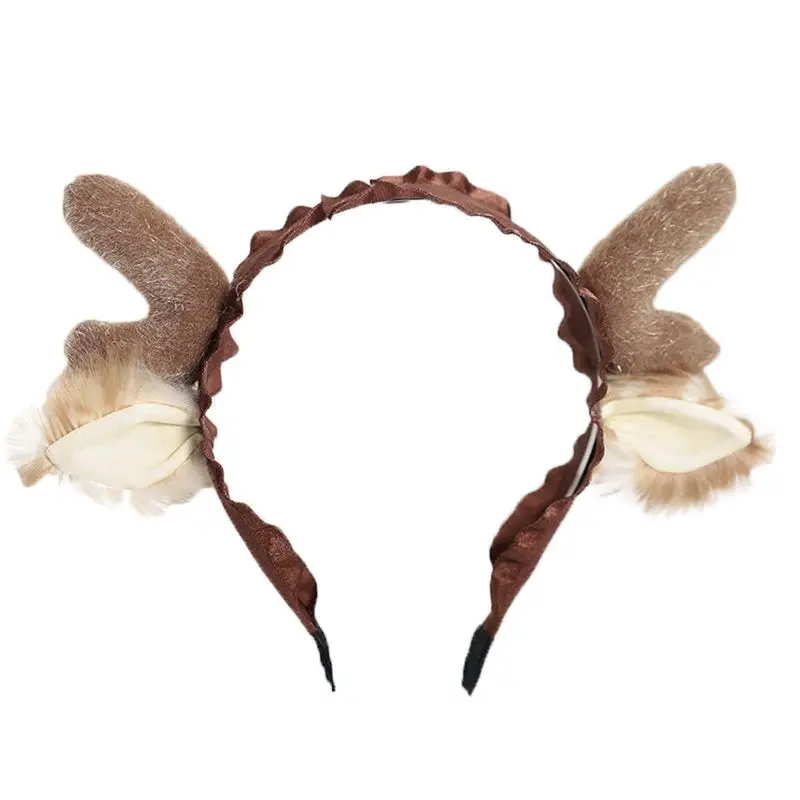 Diadema de Anime para niñas, diadema con orejas de ciervo y bestia de peluche, disfraz de Cosplay, tocado de fiesta, accesorios para el cabello fiesta de Halloween