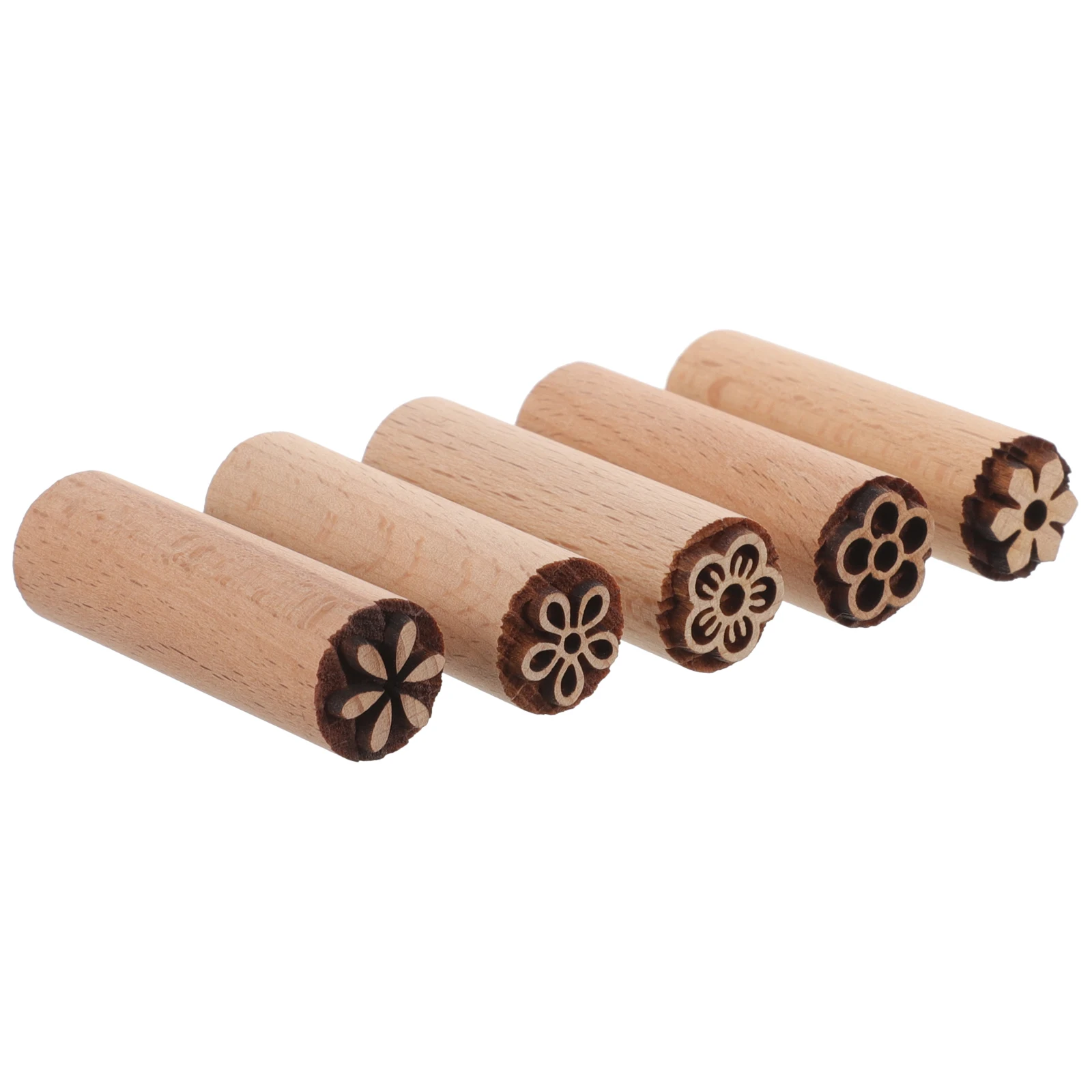 

5pcs 1 5cm M Flower Stamps Wood Texture DIY Craft Wooden Material Coloring Pigment Inks Paper Wood Surface Suitable