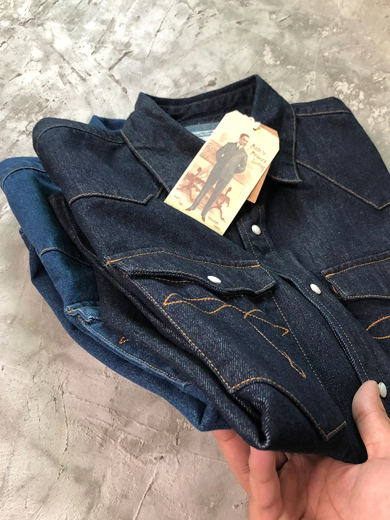 

Классические мужские джинсы Long Sve Denim irt Waed out с оригинальной цветной вышивкой American Ameika Jaet Retro Heavy Du Casual irt