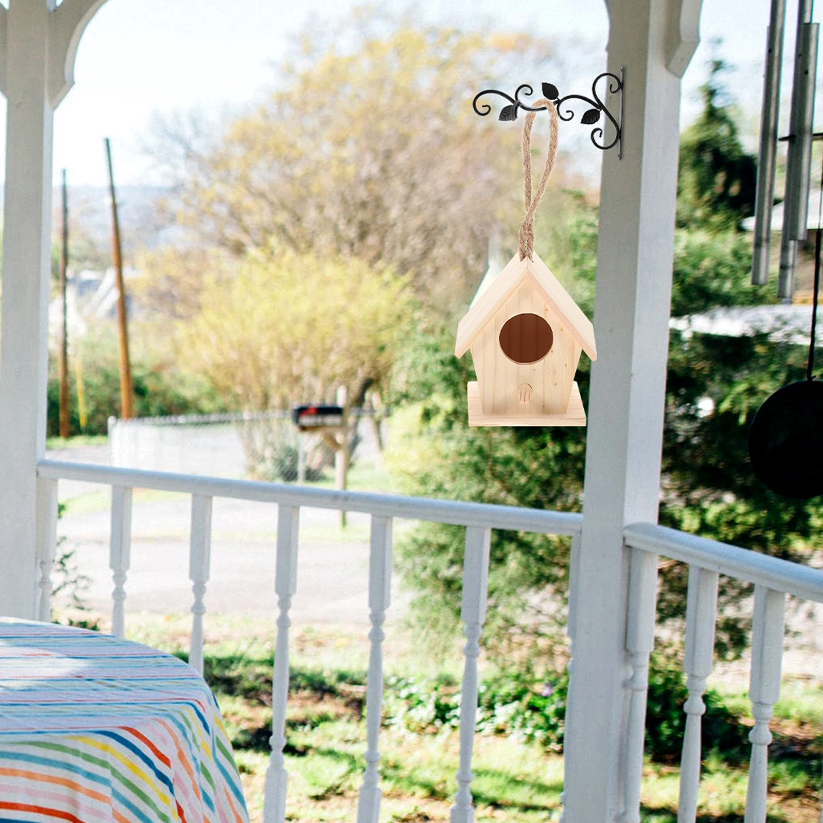 

5pcs Mini Bird House Artificial Bird Nest Decorative Props Home Garden Hanging Wood Small Ornaments Simulation Nest Creative