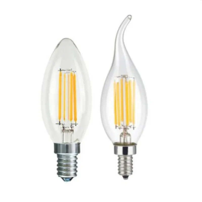 

6pcs 10PCS C35 C35L LED Edison Bulb 4W 8W 12W E14 Led Filament Bulb Glass 2200k Warm White Ball Lamp For Pendant Lights