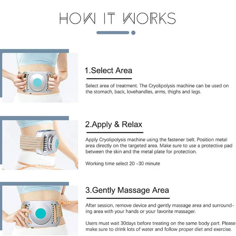 كريوليبوليسيس آلة تجميد الدهون حزام تخسيس لإزالة فقدان الوزن جهاز العلاج بالتبريد للاستخدام المنزلي تشكيل الجسم الفريزر #4