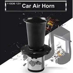 1Pcs Universal Cow Horn Black Retro Trumpet Vintage 12v 110db Horn Antique Vintage Car Horn Car Speaker Brake System Auto Parts