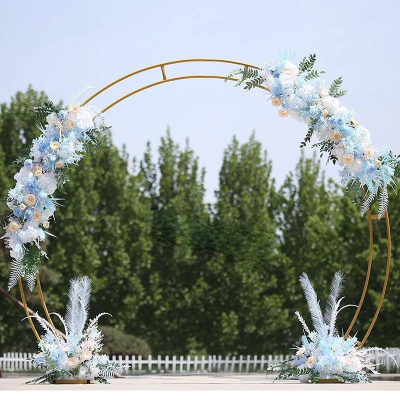 

Wedding Iron Frame Double Rod Arch Golden Arch Half Round Arch Balloon Decorative Frame Wedding Background Props