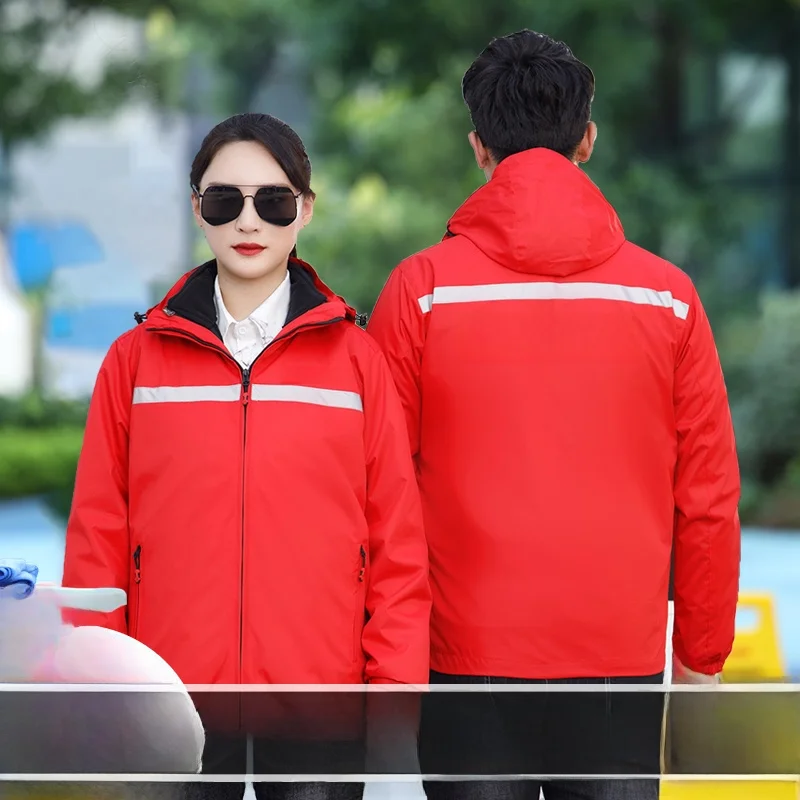 

Reflective Strip Cleaning orm One-Piece Outdoor Jaet for Proper Management Women's Winter Thiened Warm Polyester Fiber