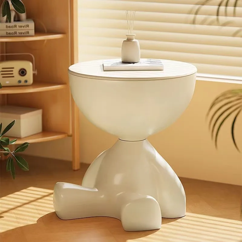 

Креативный маленький плоский кофейный столик AOLIVIYA в кремовом стиле для дома, гостиной, прикроватный столик, передвижной круглый столик