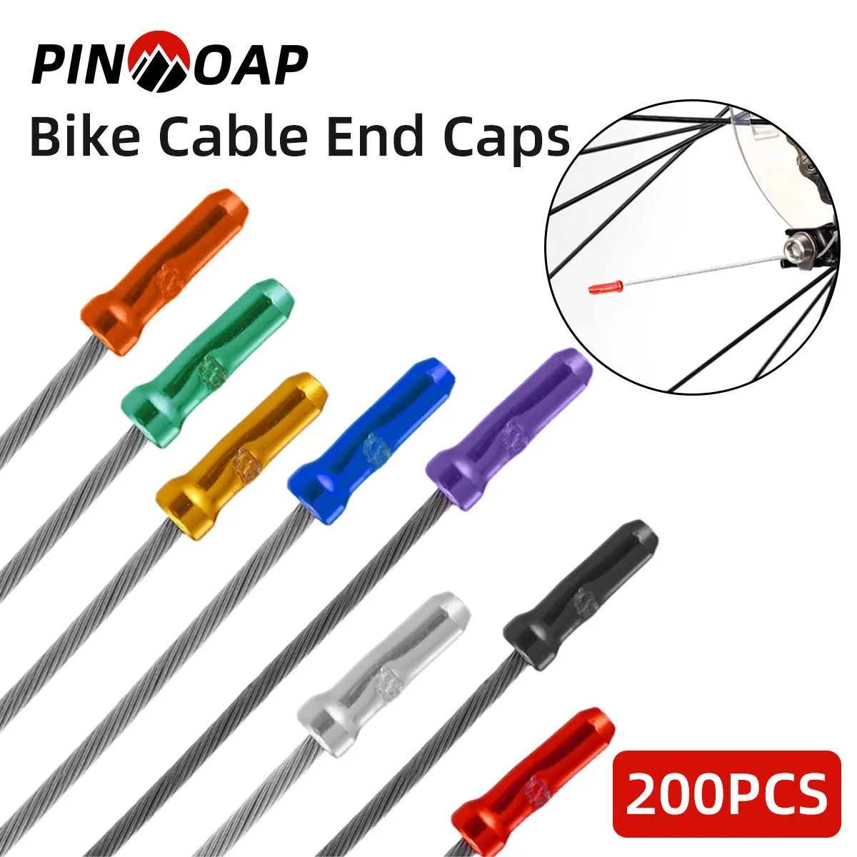 

PINMOAP 200PCS Bicycle Line Tail Cap Brake Line Tail Cover Aluminum Alloy Corrosion-Resistant Universal Road Mountain Bike