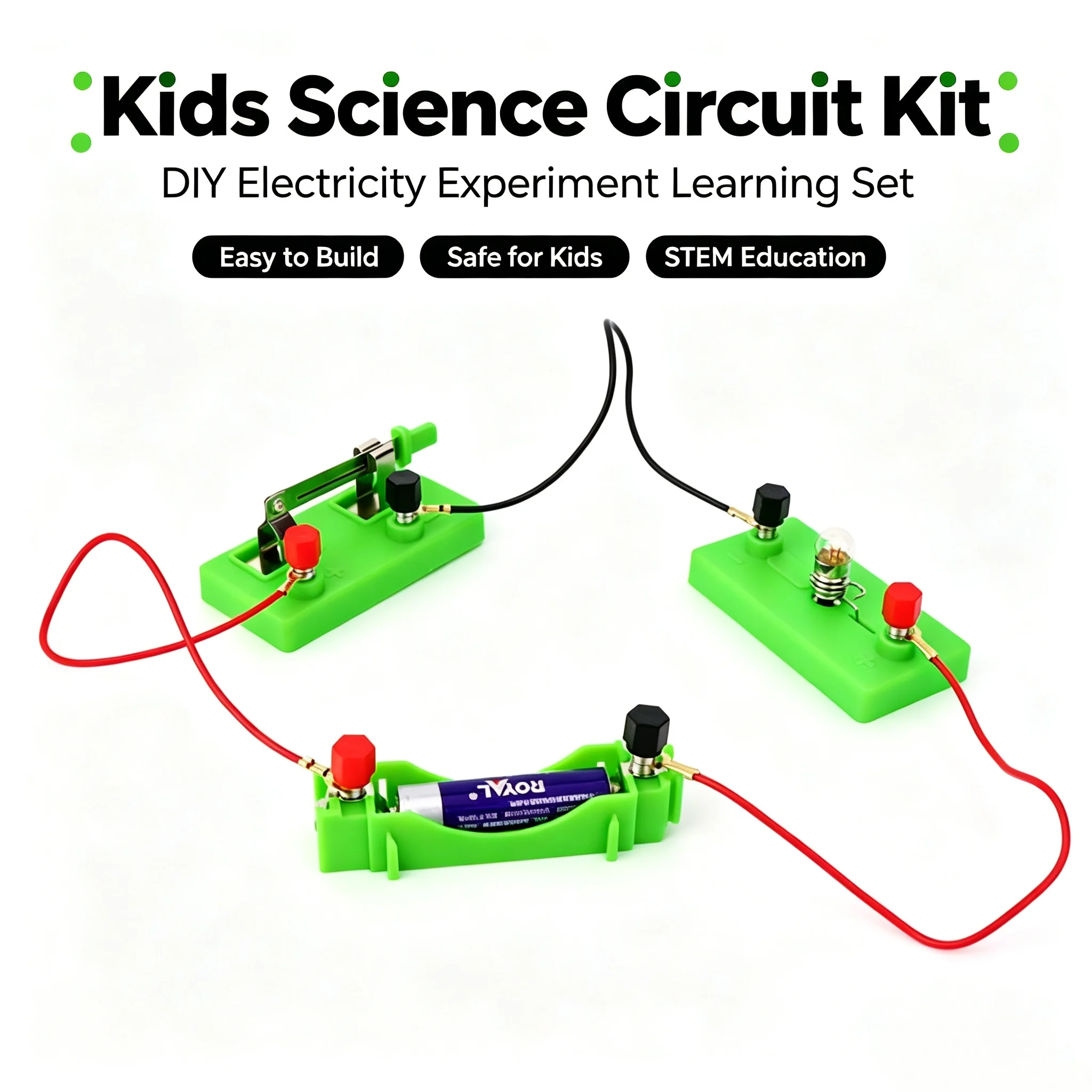 Basic Circuit Electricity Learning Kit DIY Physics Children Educational Manual Toys STEM Experiment Hands-On Ability Tools Gift