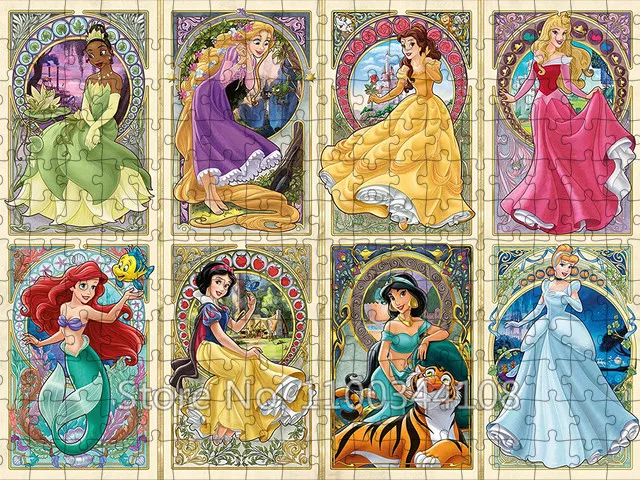 Puzzle Disney Princess Villains pour enfants, personnages de dessins animés, loisirs artisanaux, jouets de jeu, 300 pièces, 500/1000 pièces