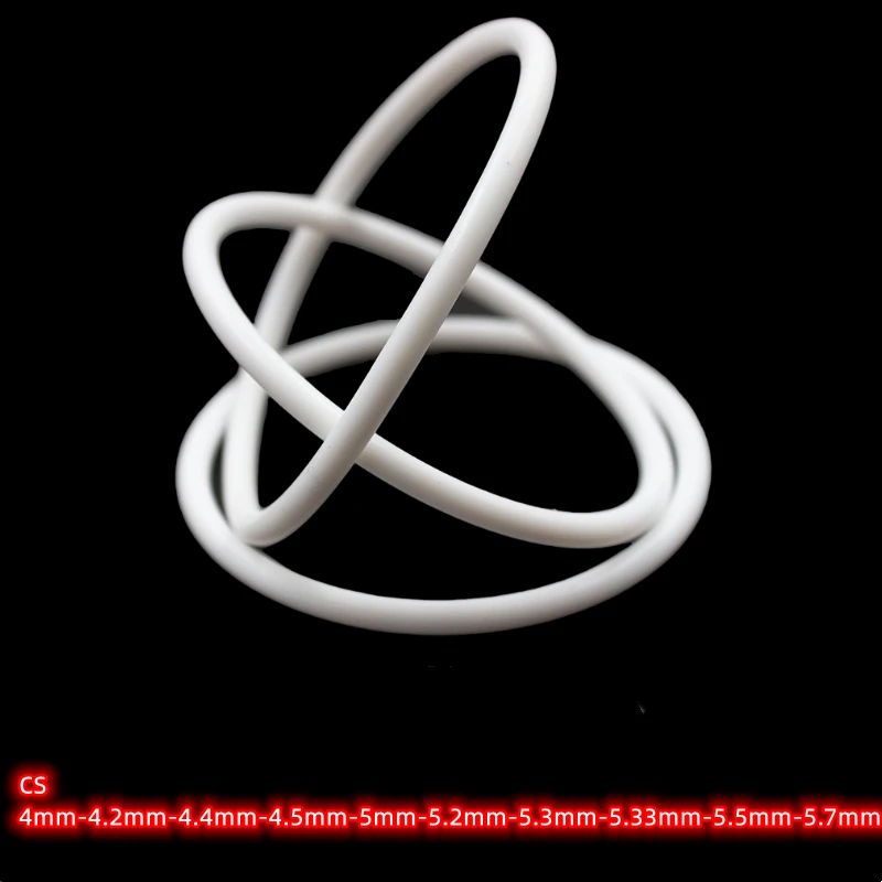 Custom PTFE O-Rings,10 Pcs, CS 4-5.7mm, Chemical Heat Resistant,Non-Stick Sealing Gasket for Acids,Solvents,High-Friction, White