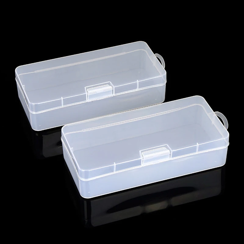 Square Transparent Plastic Storage Box Rectangular Storage Box Desk Organizers Office School Stationery Table Storage Containers