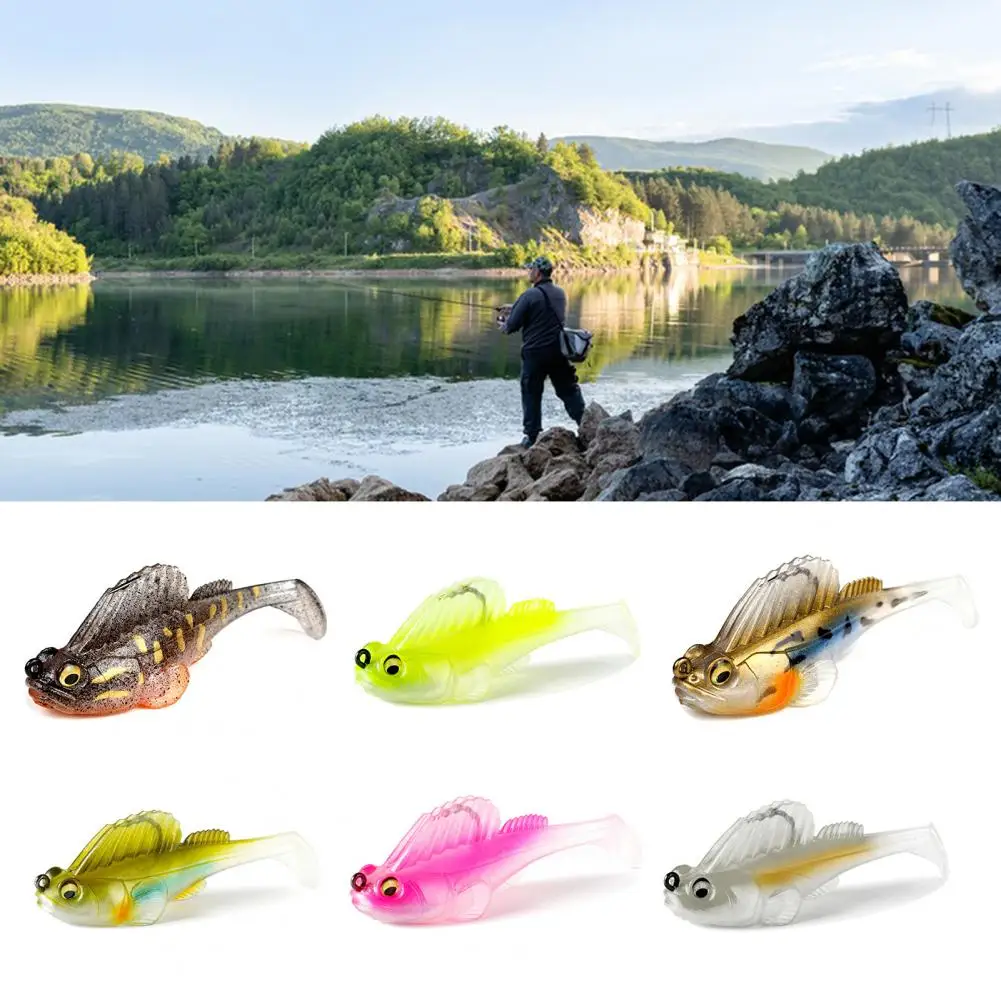 Pvc Fishing Bait Realistic Pvc Mudskipper Lure With Sharp Hook Paddle Tail For Freshwater Fishing Bionic Artificial Jump Fish