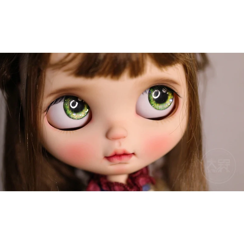 YESTARY BJD Butter Eyes Piece for Girls, Blythe Dolls Accessrespiration, Handmasades Limited, Rotterdam Kling Color Glass Eyes Chip, 1/6, 14mm