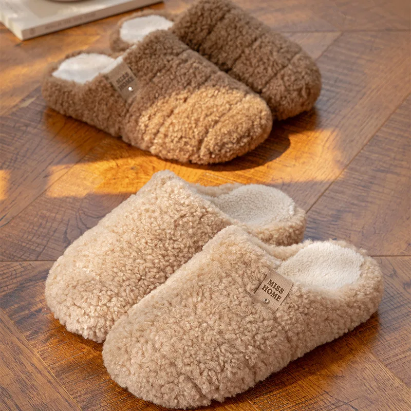Cozy Furry Slippers for Women, Warm Non-Slip Indoor Shoes, Plush Fleece Lining & Soft Sole for Home Comfort in Winter