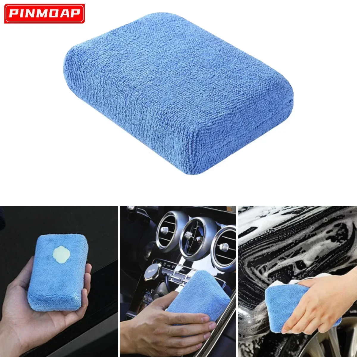 Microfiber Waxing and Polishing Sponge Rectangular Sponge Cleaning Block Car Beauty Maintenance Tools Cleaning Detailing