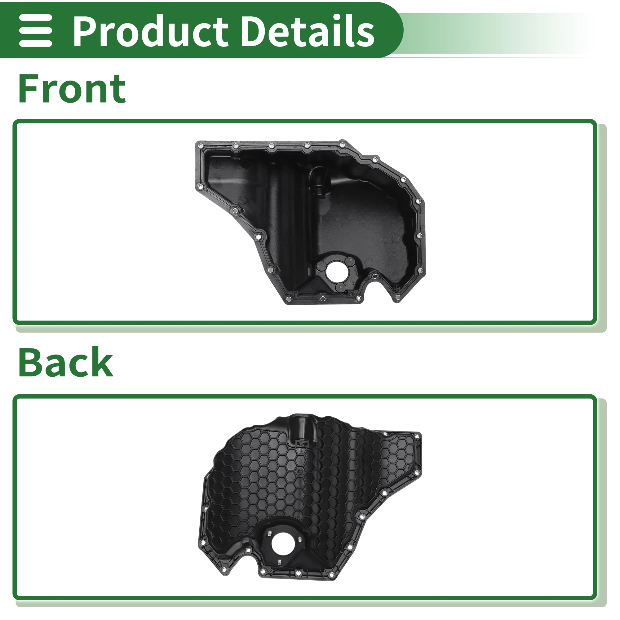 UXCELL No.06L103600F Coppa dell'olio motore Coppa dell'olio Coppa dell'olio della trasmissione per Audi A4 2011-2015 Plastica nera