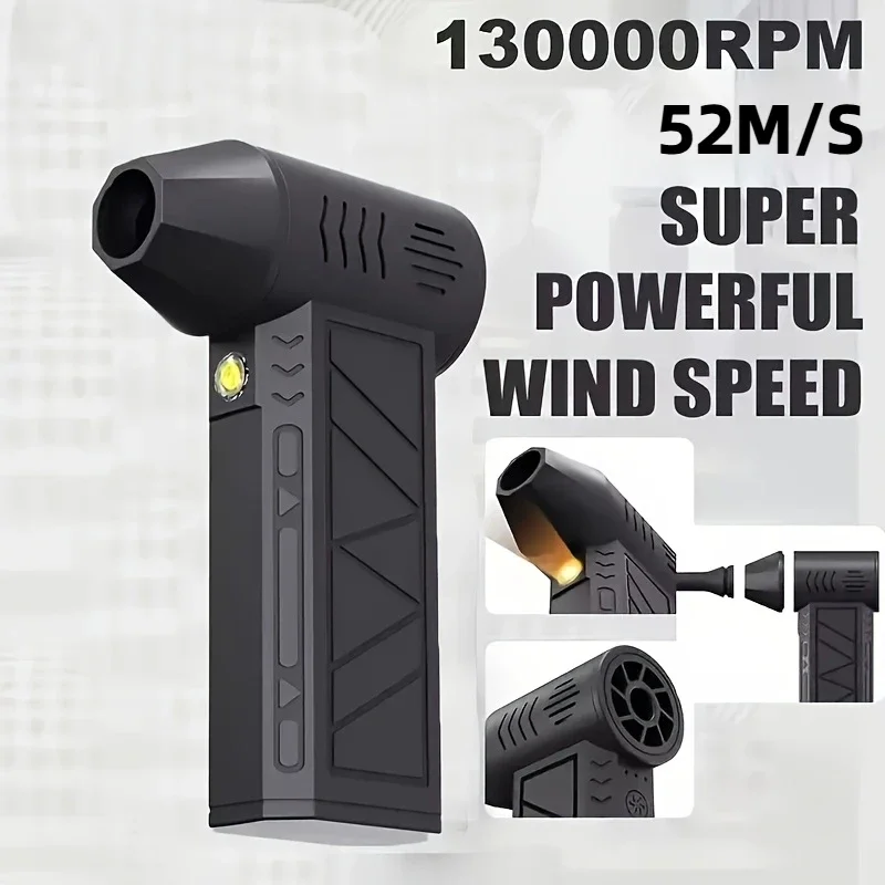 

130000RPM Mini Turbo Jet Fan Electric Air Duster Adjustable wind speed Turbo Violent Blower Rechargeable with Light Car Cleaning