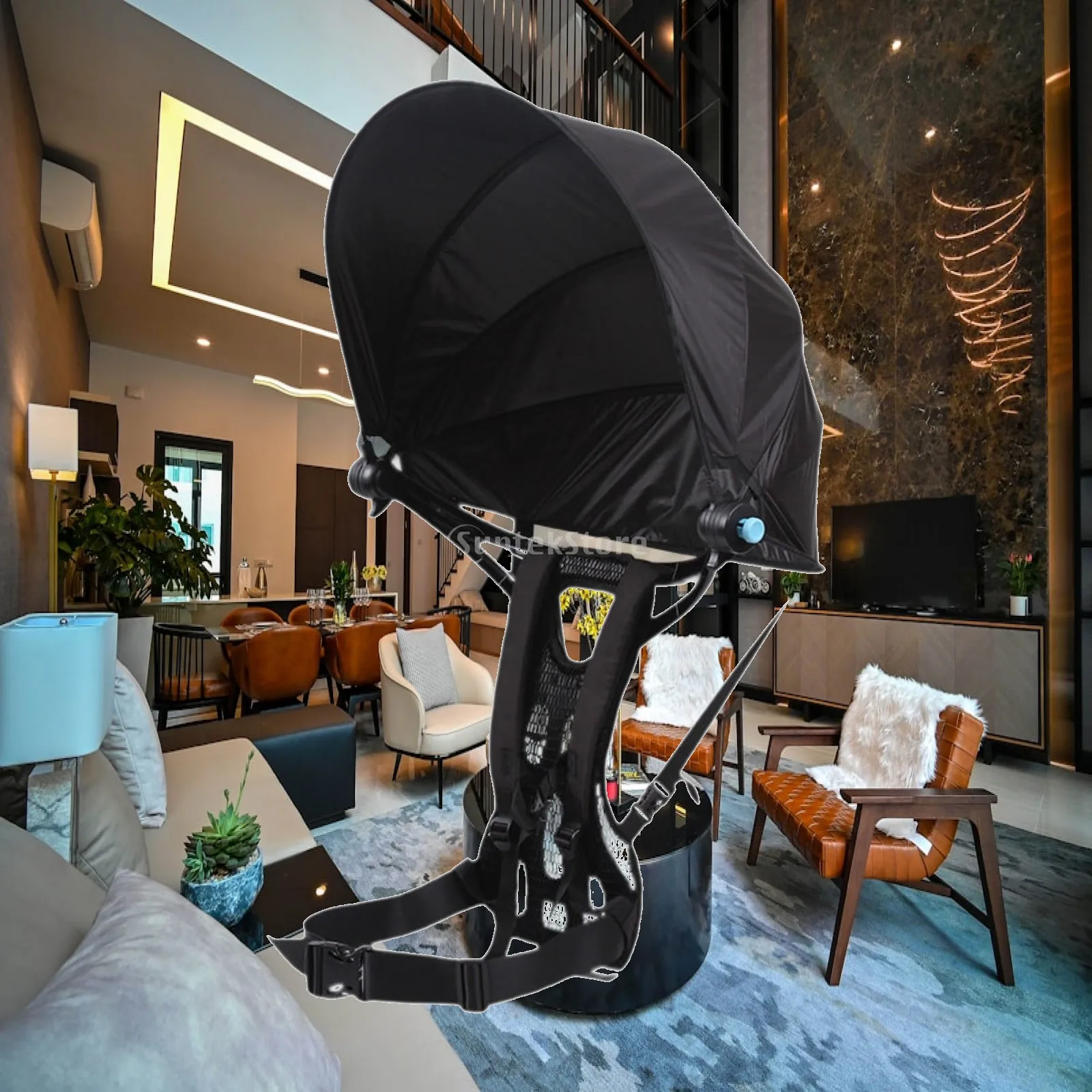 Backpack Strap Umbrella Foldable Water Repelling Sun Shade Wearable Rain Cover Lightweight Outdoor for Fruit Picking
