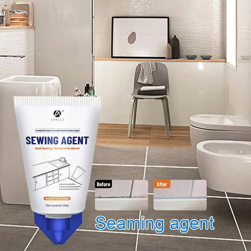 Silicone Kitchen Bath Caulk Waterproof Bathroom Sealant Edge Sealing Agent Kitchen Caulking White Shrink & Crack Proof Tile