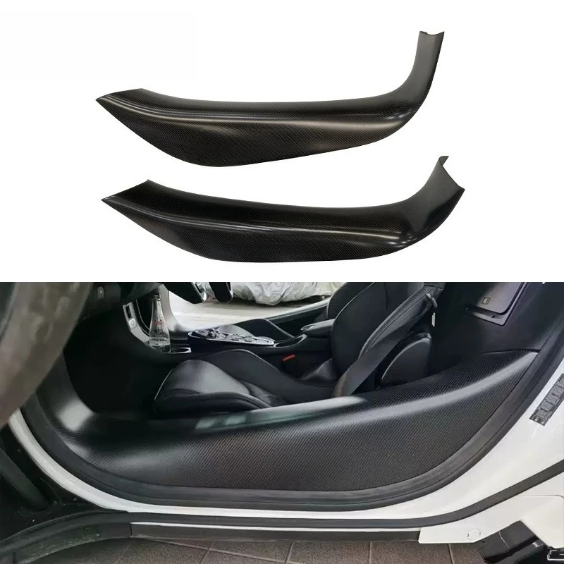 Dry carbon fiber modified automotive interior threshold pedal
