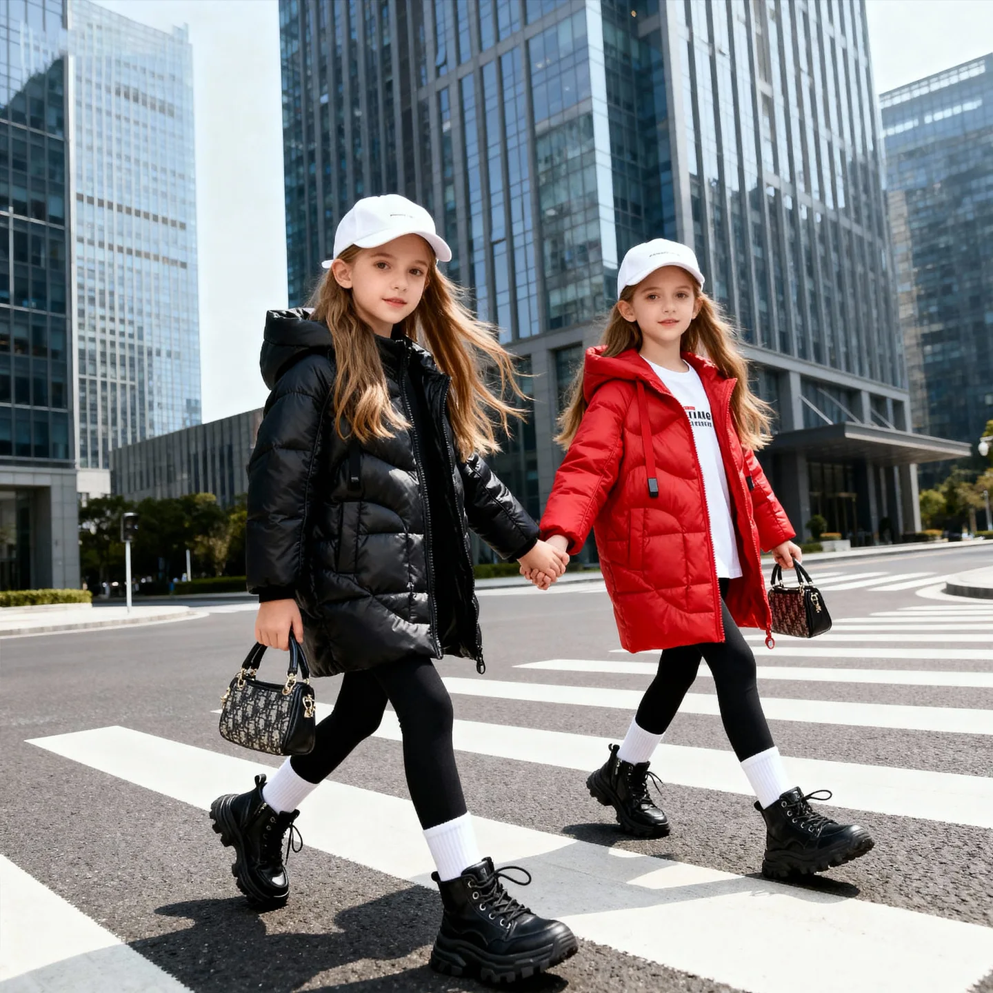 

Winter Teens Girls Duck Down Jackets Hooded Thick Warm Zipper Children Girls Embroidery Parka Velvet Junior Girls Puffer Jackets
