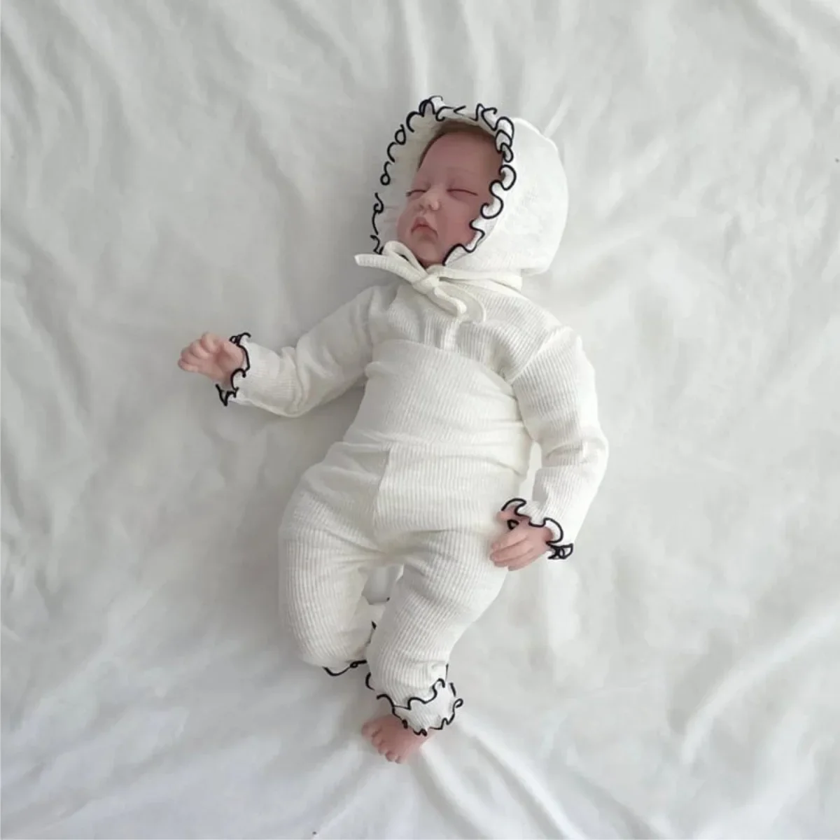 2026 Spring New Baby Long Sleeve Cotton Home Clothes Set Infant Girl Solid Shirts + Leggings + Hat 3pcs Suit Toddler Outfits