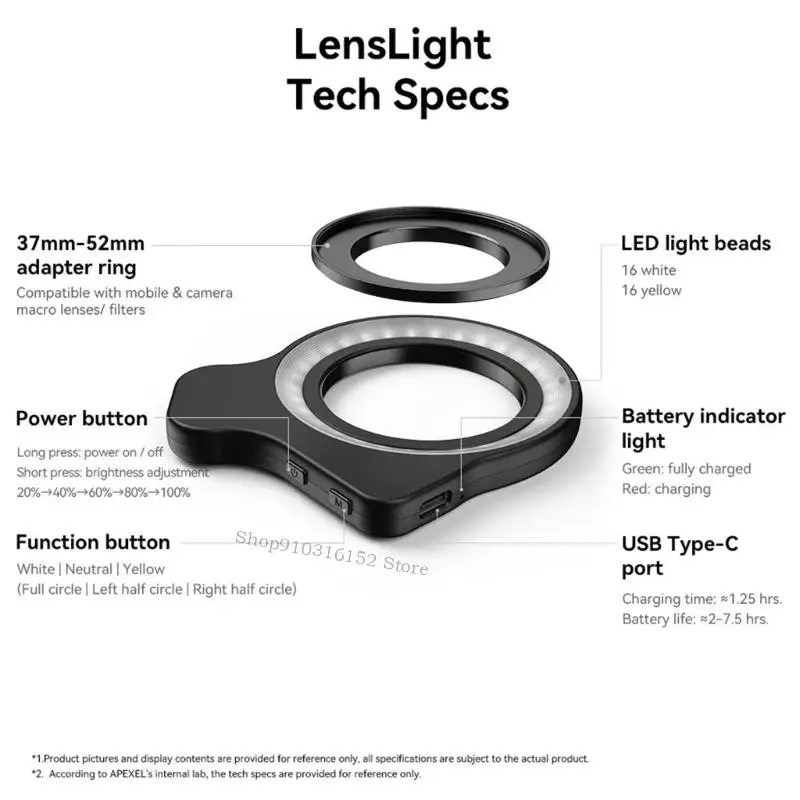 Professional Photography Light For Low Light Environments 45 Customizable Modes Smartphone Camera Compatible