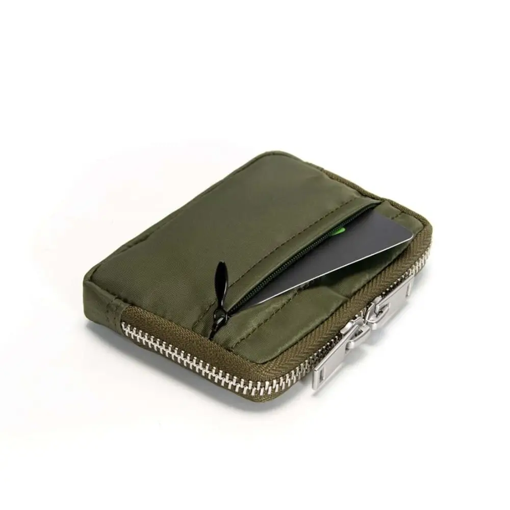 Porte-monnaie en nylon portable pour hommes, RFID, antivol, style coréen, portefeuille pour hommes, carte bancaire, évalué, léger, mini écouteurs, sac de rangement pour homme