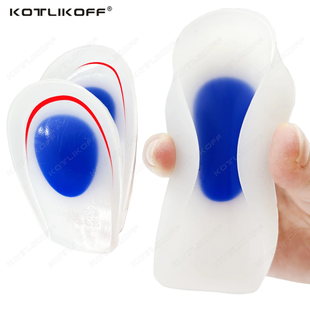 

1/2 пары гелевых силиконовых чашек/подушечек для пятки для облегчения боли в ногах, удобные подушечки для женщин/мужчин KOTLIKOFF