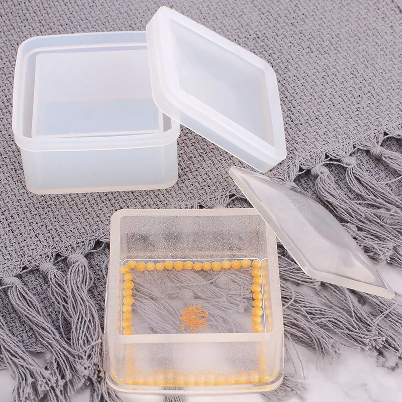 5Pcs Box Resin Molds Jewelry Box Resin Mold Silicone Storage Box DIY Box Epoxy Casting Molds Set (Random Shape)