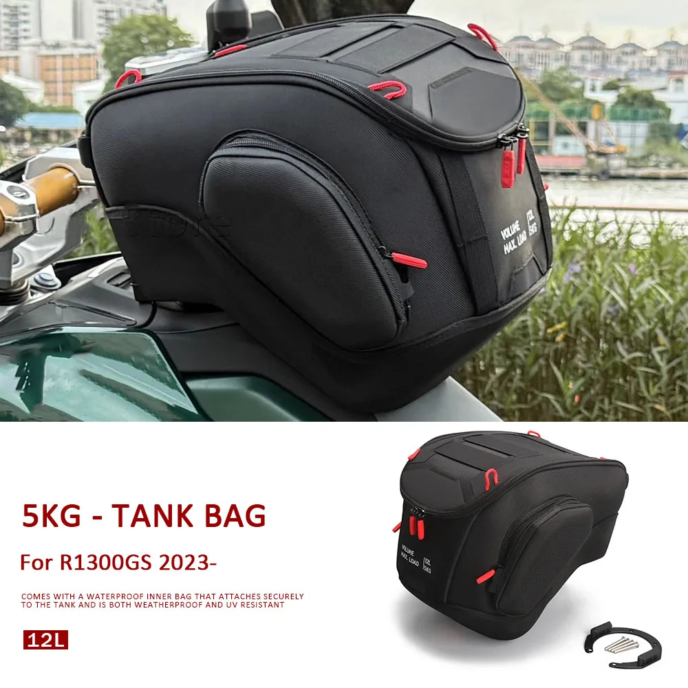 

Motorcycle 12L Tank Bag Luggage Waterproof Backpack Bracket Kit Black For BMW R1300GS r1300gs R 1300GS R 1300 GS 2023 2024 2025