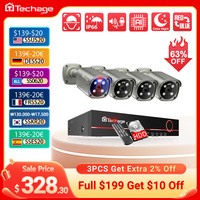 Techage Ultra HD 8MP 4K POE Камера системы распознавания лиц Красно - синий сигнал тревоги цветное ночное замкнутое телевидение