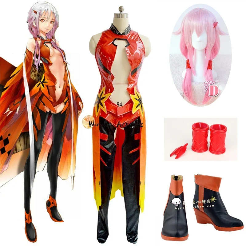 Anime Guilty Crown Egoist Yuzuriha Inori Cosplay Costume Goldfish Red Fighting Uniform Halloween Uniform Fish Suit Sexy Dress MS