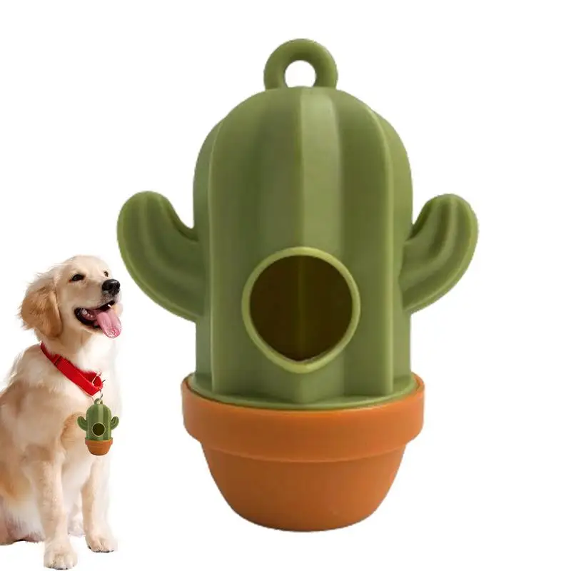 Dog Poop Pickup Bags Holder Dispenser Cactus Shaped Portable Holder for Dog Poop Portable Dog Poop Bag Holder Outdoor Container