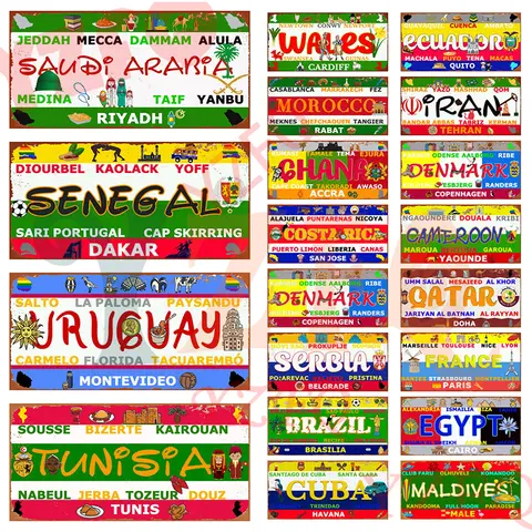 【YZFQ 】France Plate CUBA Maldives Decorative Metal Tin Sign For Wall Restaurant Bar Home Decor Customizable  8x12 In DC-1604A