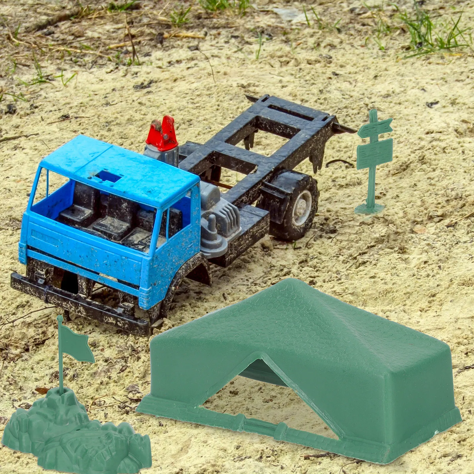 

3Sets Military Pack Plastic Miniature Sandbox Supplies Lightweight Exquisite Design DIY Landscaping Decor for Kids Military