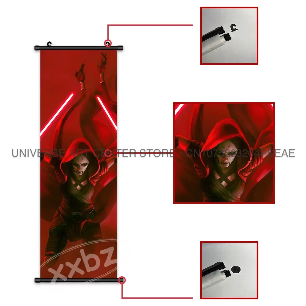 Star Wars Poster The Last Jedi Wall Art Luke Skywalker Scroll Picture Andor Ahsoka Hanging Painting Obi-Wan Kenobi Home Decor