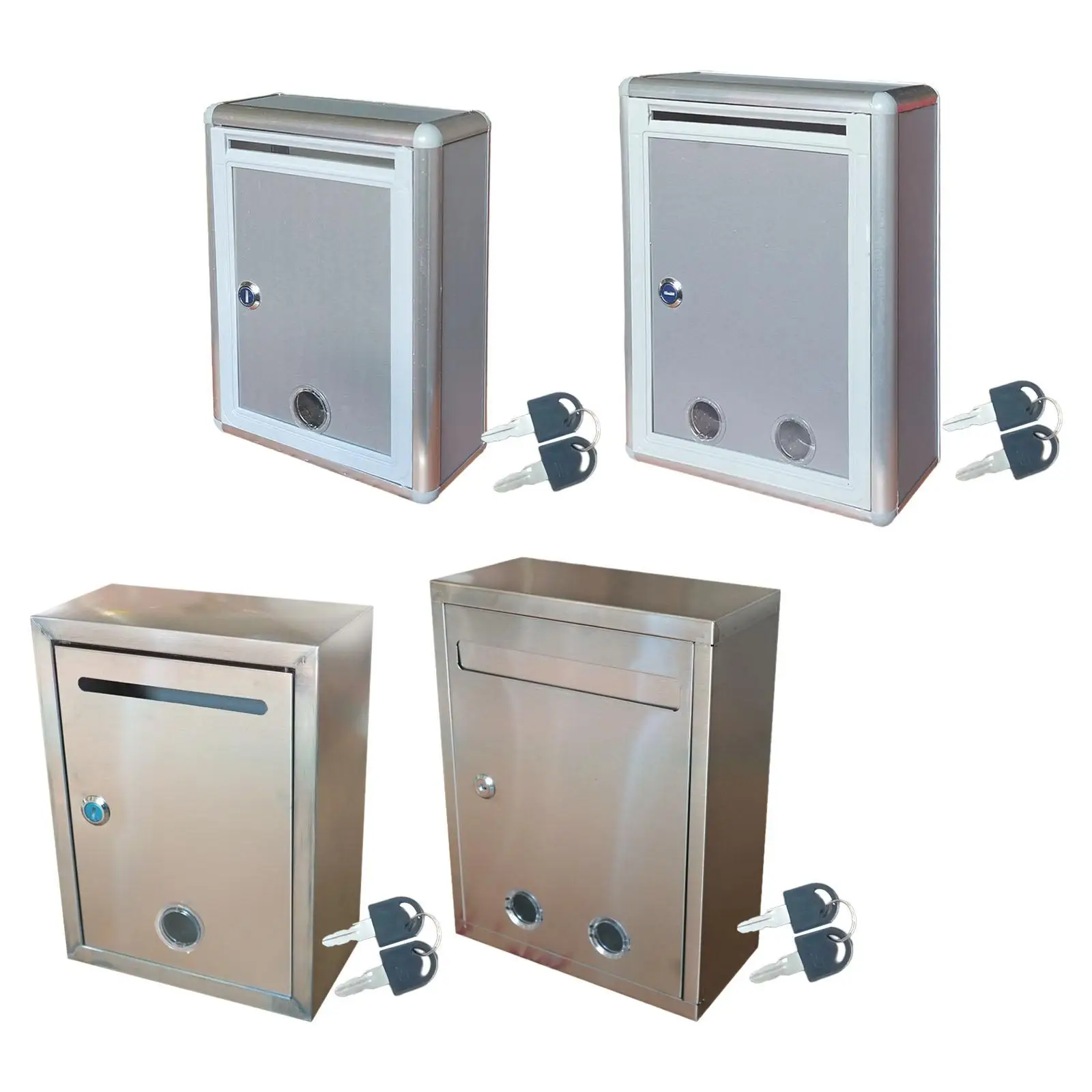 Suggestion Box with Lock Tip Money Box Aluminum Alloy Lockable Donation Box Wall