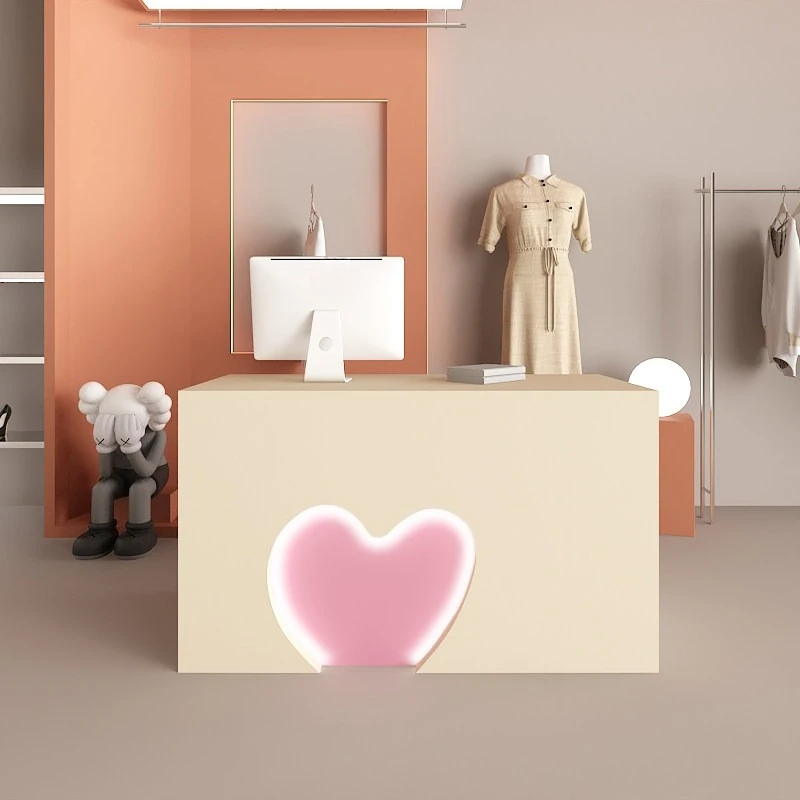 Creative Love reception desk elegant clothing store convenient reception desk fashion mostrador para tienda office furniture