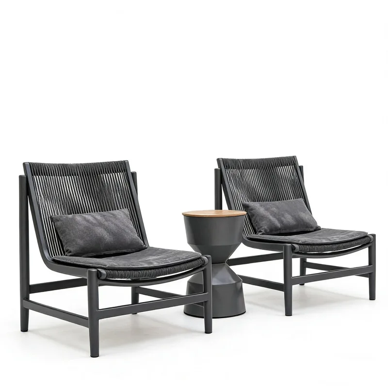 

Outdoor sofa rattan garden courtyard new Chinese leisure rattan chair coffee table balcony three-piece set