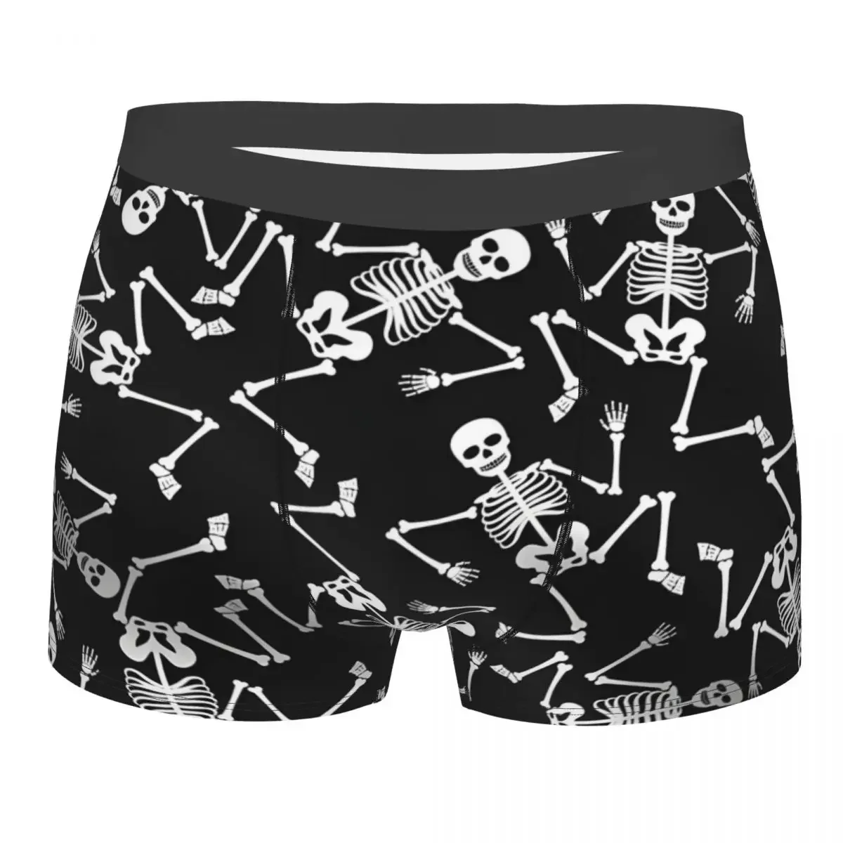 White Dancing Halloween Skeletons Man's Boxer Briefs Underpants Highly Breathable Gift Idea