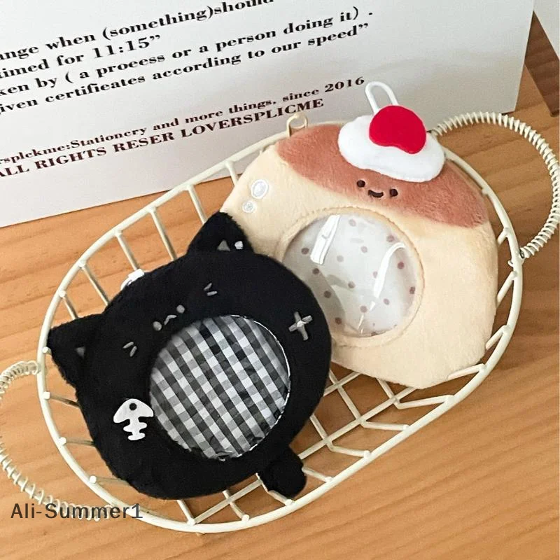 

【E】Card Holder Plush Anime Cartoon Badge Storage Protective Case Fresh Mini Keychain Small Bag PhotoCard Holder Gift