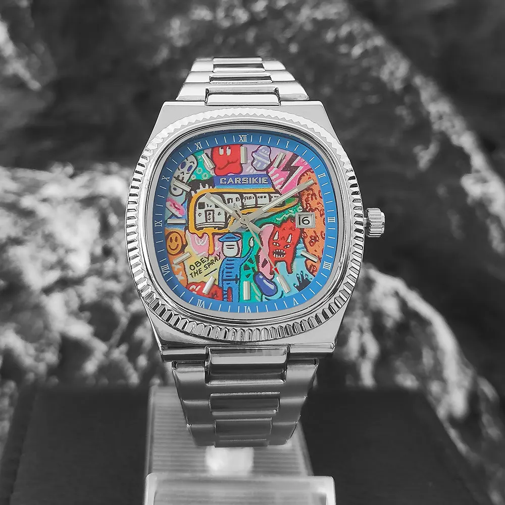 2025 Nuovi orologi al quarzo da uomo delle migliori marche Orologio quadrato con quadrante grande Orologio da polso sportivo da uomo Premium Manga Cartoon