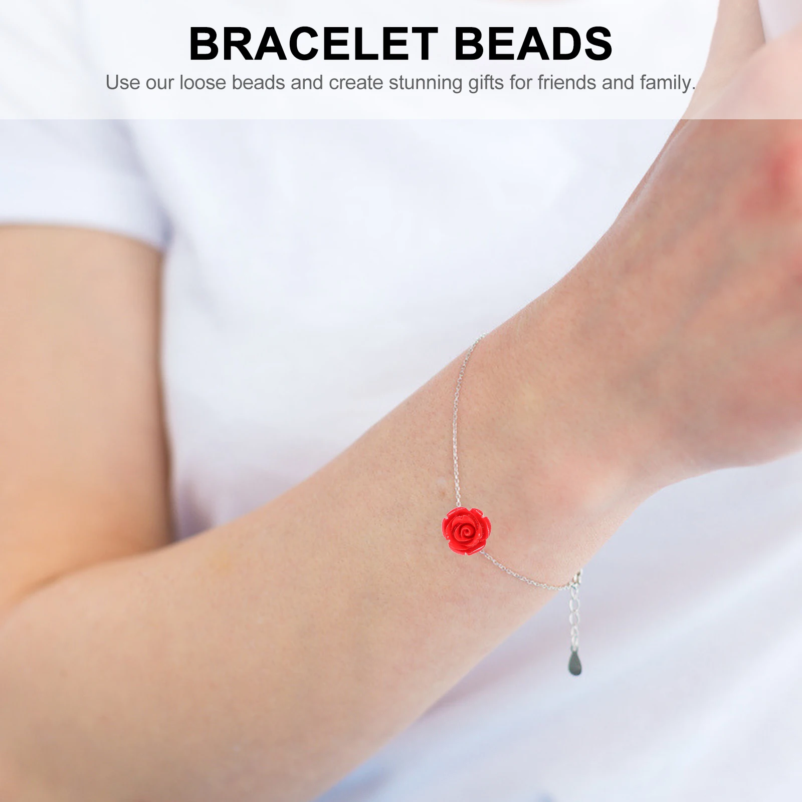 

50 шт. красные ювелирные изделия, ожерелье, ожерелье, браслет, аксессуары для рукоделия, ювелирные изделия, бусины из смолы, свободные цветочные бусины