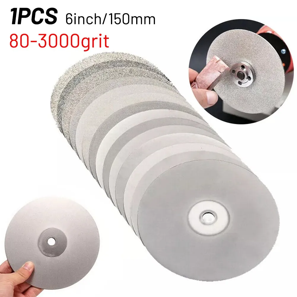 

6 150mm 80-3000 Grit Diamond Coated Wheel Lapidary Polishing Grinding Disc For Jewelry Jade Glass Polishing Abrasive
