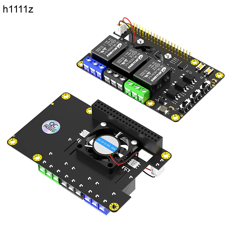 Módulo de expansión de placa de relé de potencia Rpi con ventilador de refrigeración Dual, LED que cambia de Color automático para Raspberry Pi A + 3A + B + 2B 3B 3B + 4B, nuevo