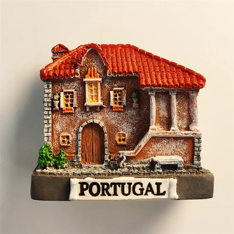 Portugal tourist resort Monsanto Village Tourist Commemorative Resin Painting Decoration Magnetic Fridge Magnet Resin Material